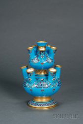 Christopher Dresser Design Minton Bone China Pseudo-Cloisonne Vase